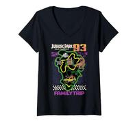 Mujer Jurassic Park Isla Nublar 93 Family Trip Camiseta Cuello V