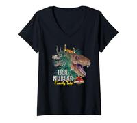 Mujer Jurassic Park Isla Nublar Family Trip Adventure Camiseta Cuello V