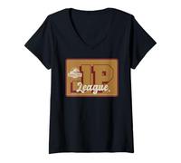 Mujer Jurassic Park JP League Block Logo Camiseta Cuello V