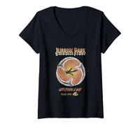 Mujer Jurassic Park Life Finds A Way 1993 Camiseta Cuello V