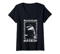 Mujer Jurassic Park Velociraptor Clever Girl Metal Style Camiseta Cuello V