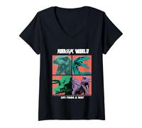 Mujer Jurassic World Merch Life Encuentra un Camino Camiseta Cuello V