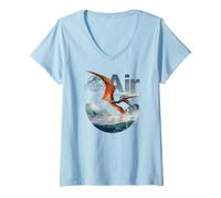 Mujer Jurassic World Rebirth Quetzalcoatlus Air Dinosaur Camiseta Cuello V