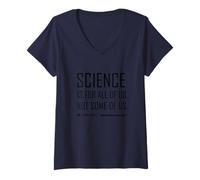 Mujer Jurassic World Rebirth Science Is For All of Us Quote Camiseta Cuello V