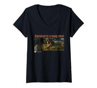 Mujer Jurassic World Rebirth Survival Is A Long Shot T-Rex Frame Camiseta Cuello V