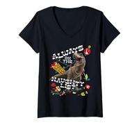 Mujer Jurassic World T-Rex Naughty List Camiseta Cuello V