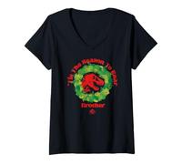 Mujer Jurassic World Tis The Season To Roar Brother Camiseta Cuello V