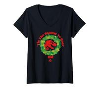 Mujer Jurassic World Tis The Season To Roar Kid Camiseta Cuello V