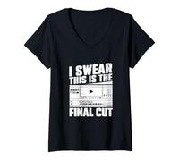 Mujer Juro Que Esta es la edición de película Final para editores de Video Camiseta Cuello V