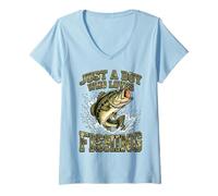 Mujer Just A Boy Who Loves Fishing Camo Bass Youth Kids Camiseta Cuello V