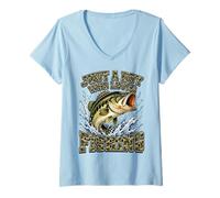 Mujer Just A Boy Who Loves Fishing Camo Bass Youth Kids Camiseta Cuello V