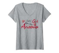 Mujer Just a Girl Who Loves Arizona. Cute Women's Teen Girls Tween Camiseta Cuello V