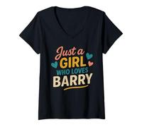 Mujer Just A Girl Who Loves Barry T-Shirt Cute Barry Camiseta Cuello V