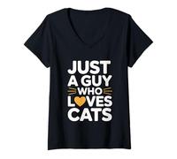 Mujer Just A Girl Who Loves Cats Camiseta Cuello V