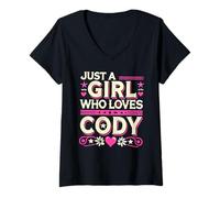 Mujer Just A Girl who loves CODY T-Shirt Cute CODY Camiseta Cuello V