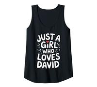 Mujer Just A Girl Who Loves David T-Shirt Cute David Camiseta sin Mangas