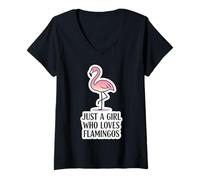 Mujer Just A Girl Who Loves Flamingos Lover Womens Quote Saying Camiseta Cuello V