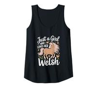 Mujer Just a Girl Who Loves Her Welsh Pony Caballo Camiseta sin Mangas