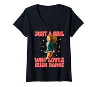 Mujer Just a Girl Who Loves Irish Dance Vintage Irish Heritage Tee Camiseta Cuello V