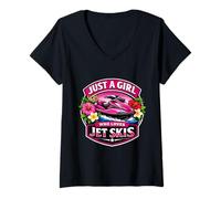 Mujer Just A Girl Who Loves Jet Ski Lover Women's Jetski PWC Cute Camiseta Cuello V