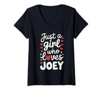 Mujer Just A Girl Who Loves Joey T-Shirt Cute Joey Camiseta Cuello V