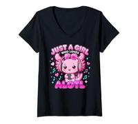 Mujer Just a Girl Who Loves K-Pop Axolotl Women K-Pop Music Camiseta Cuello V