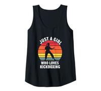 Mujer Just A Girl Who Loves Kickboxing Regalos para Mujeres y niñas Boxer Camiseta sin Mangas