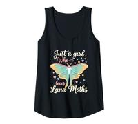 Mujer Just A Girl Who Loves Luna Moths Moon Insect Lover Camiseta sin Mangas