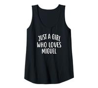 Mujer Just A Girl Who Loves Miguel T-Shirt Cute Miguel Camiseta sin Mangas