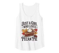 Mujer Just A Girl Who Loves Pecan Pie Otoño Acción de Gracias Camiseta sin Mangas
