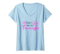 Mujer Just A Girl Who Loves Tennessee Camiseta Cuello V