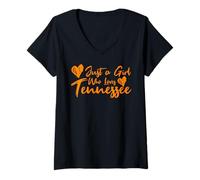Mujer Just a Girl Who Loves Tennessee Cute Women, Girls, Tween Camiseta Cuello V