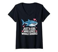 Mujer Just a Girl Who Loves Whale Sharks Cute Whale Shark Camiseta Cuello V