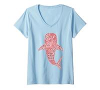 Mujer Just A Girl Who Loves Whale Sharks Floral Camiseta Cuello V