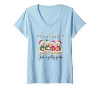 Mujer Just A Jolly Goose Christmas Holiday Camiseta Cuello V