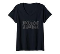 Mujer Just A Little Ray of Pitch Black Halloween Goth Gothic Punk Camiseta Cuello V