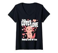 Mujer Just A LOTL of Love ... Having Lot Lot Lot Cute Loving Axolotl Camiseta Cuello V