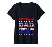 Mujer Just A Regular Dad Trying Not To Raise Liberals For Dads Camiseta Cuello V