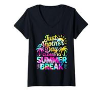 Mujer Just Another Day Closer To Summer Break Teacher Students Camiseta Cuello V