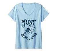 Mujer Just Beak Cause Juego de Palabras de pájaro con tucán Divertido Amante de Las Aves Camiseta Cuello V