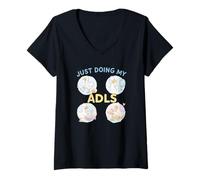 Mujer Just Doing My ADLs Cute Duck Occupational Therapy Design Camiseta Cuello V