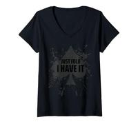 Mujer Just Fold I Have It Funny Creative Poker Card Player Design Camiseta Cuello V