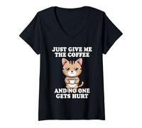 Mujer Just Give Me The Coffee and No One Gets Hurt Camiseta Cuello V