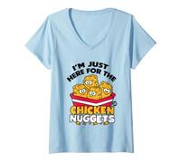 Mujer Just Here For The Chicken Nuggets Camiseta Cuello V
