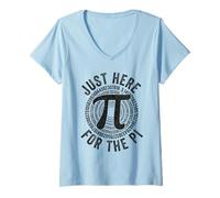 Mujer Just Here For The Pi Happy Pi Day Maestro de matemáticas niños niñas Camiseta Cuello V