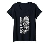 Mujer Just Mummy - Camisa Divertida y aterradora para Halloween Camiseta Cuello V