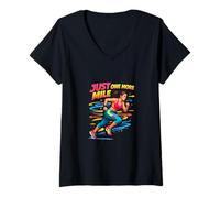 Mujer Just One More Mile Runner Motivación Fitness Diseño Camiseta Cuello V