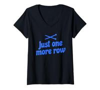 Mujer Just One More Row Funny Knitting Camiseta Cuello V