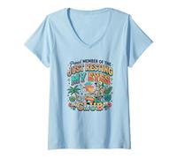Mujer Just Resting My Eyes Club Coffee Lover Funny Beach Vacaciones Camiseta Cuello V