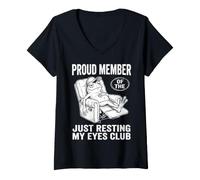 Mujer Just Resting My Eyes Funny Frog Nap Lover Lazy Sleeper Camiseta Cuello V